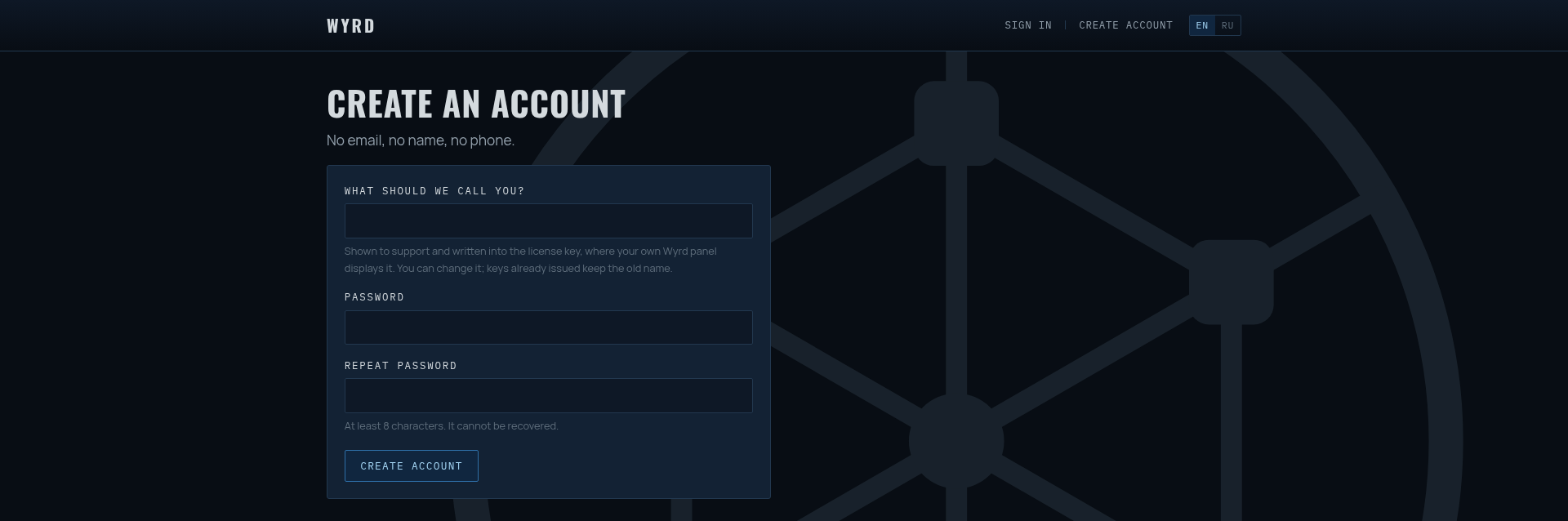 Create an account